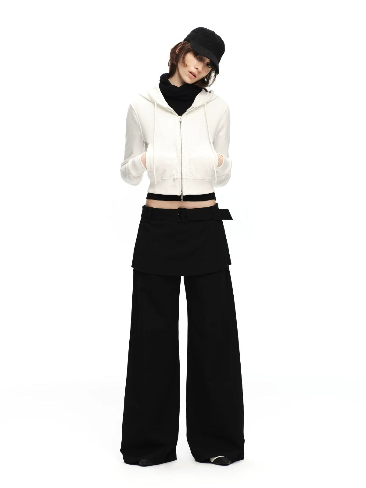 Ruched Hoodie Jacket