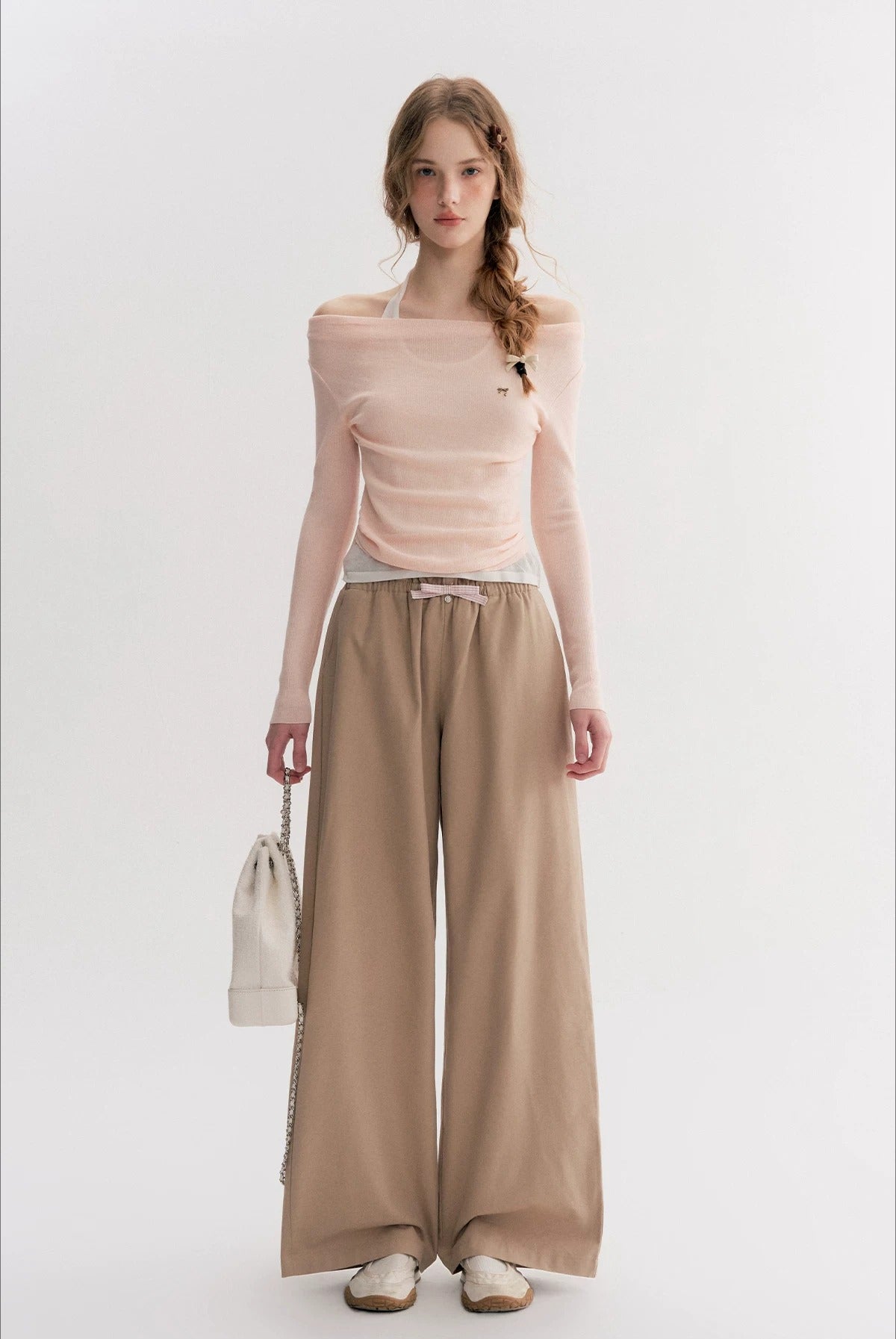 Off Shoulder Knit 2-in-1 Top
