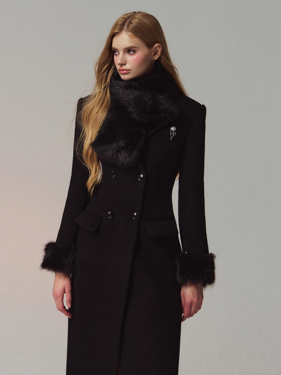 Merino Hourglass Double-Faced Wool Long Coat