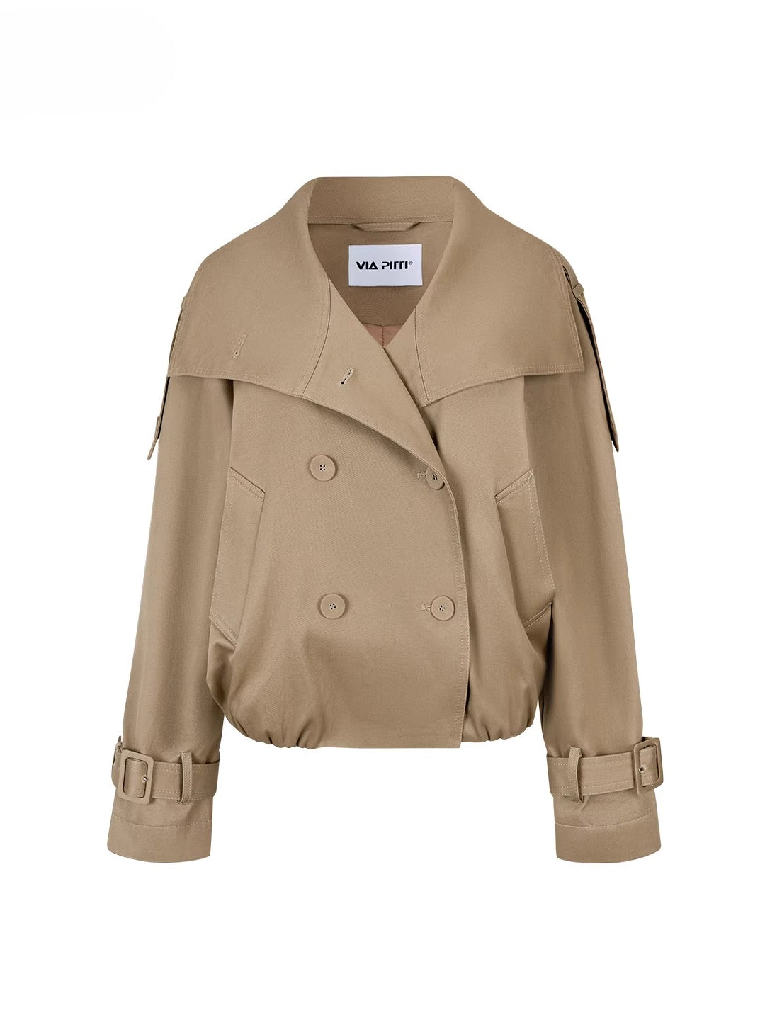 Vintage Pleated Stand Collar Jacket