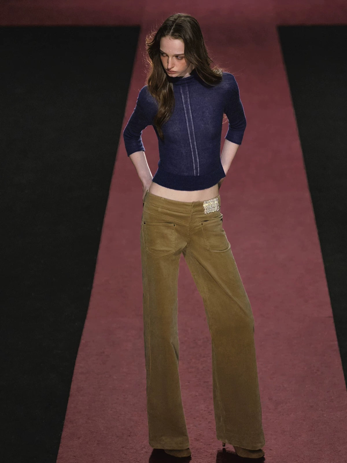 High Neck Knit Seven Sleeve Top