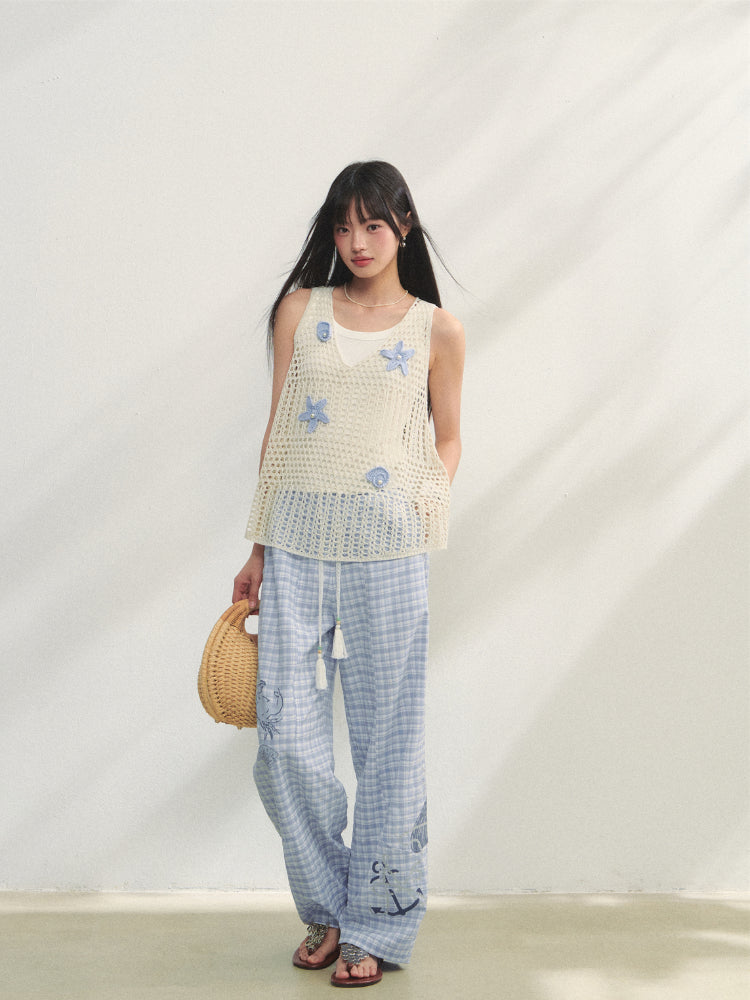 Pearl Crochet Hollow Vest Camisole