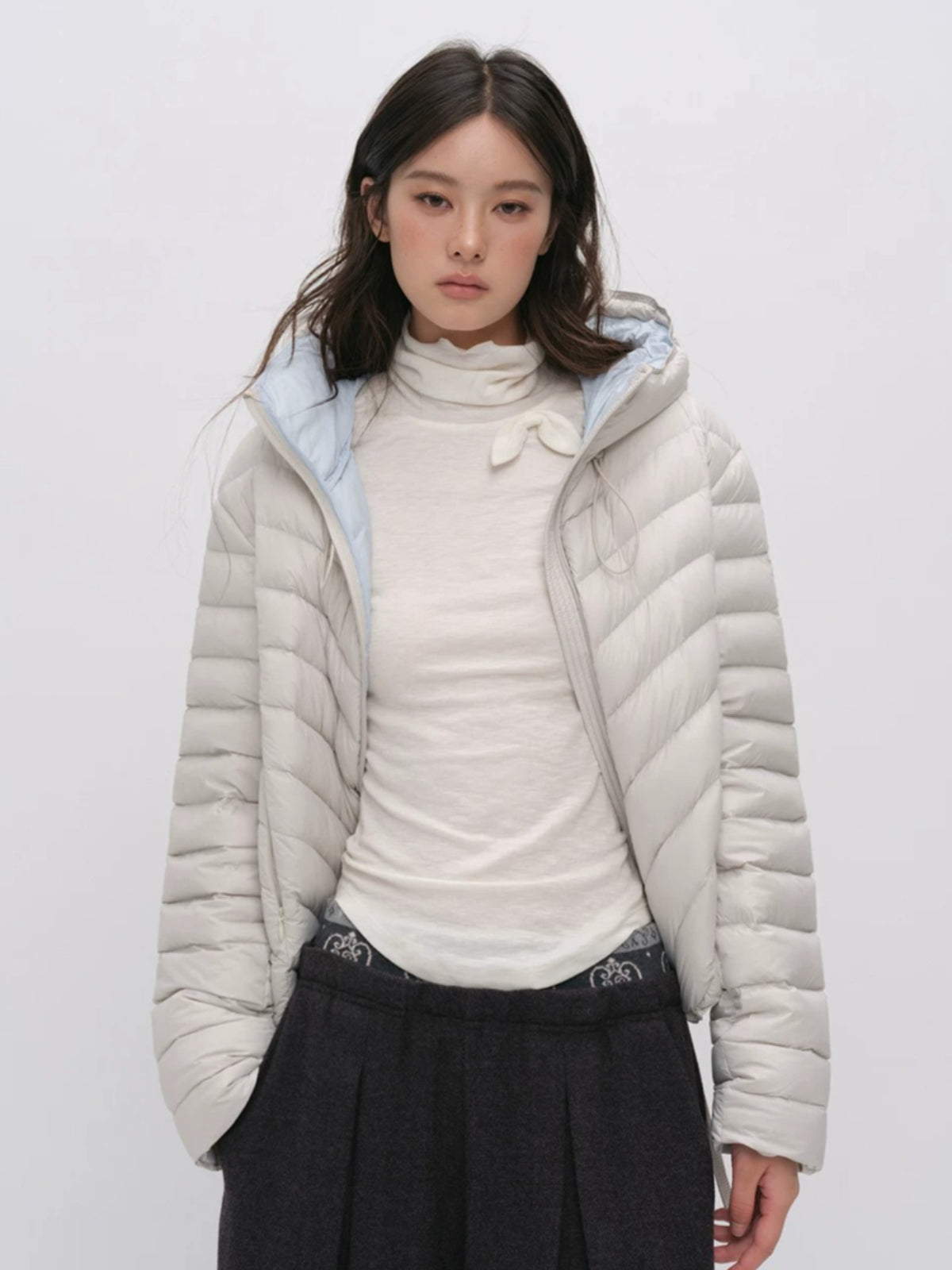 Quilted Hooded Light Down