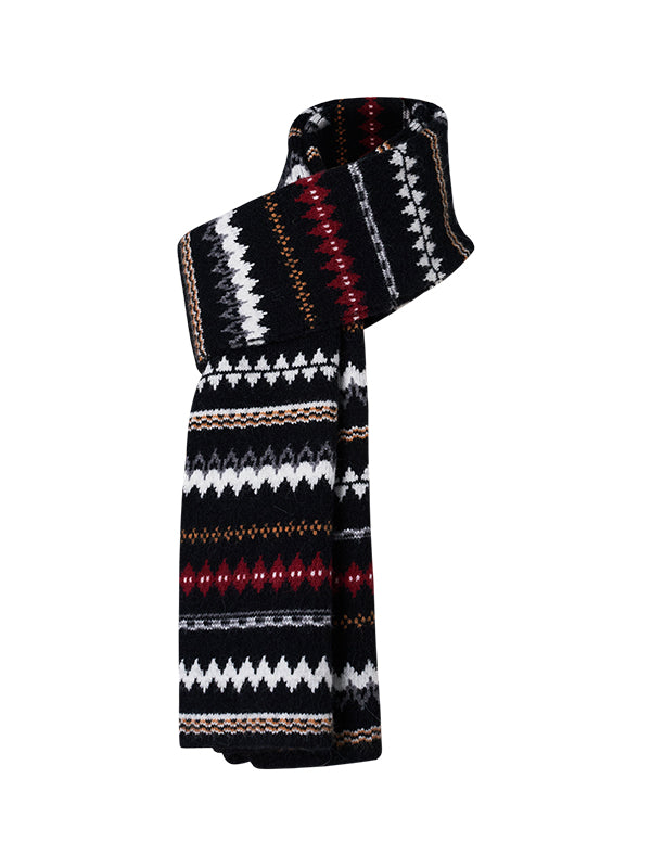 Blue & Black Fair Isle Scarf
