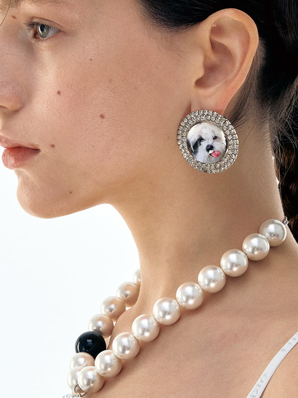 Cat & Dog Gem-Studded Animal Earrings