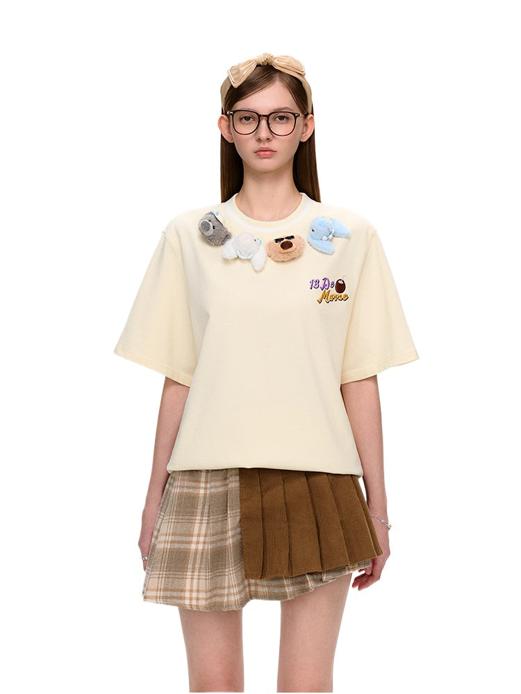 Multi-Doll Cotton Round-Neck T-Shirt