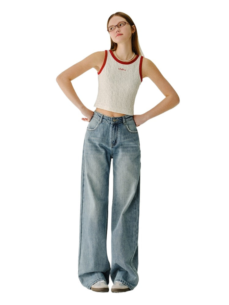 3D Butterfly Knot Light Blue Denim Pants