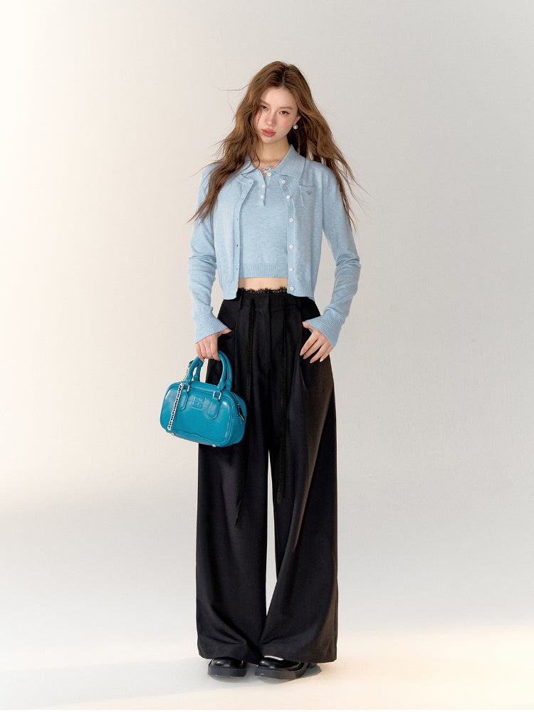 Butterfly Knot Soft Wool Sweater & Vest Set