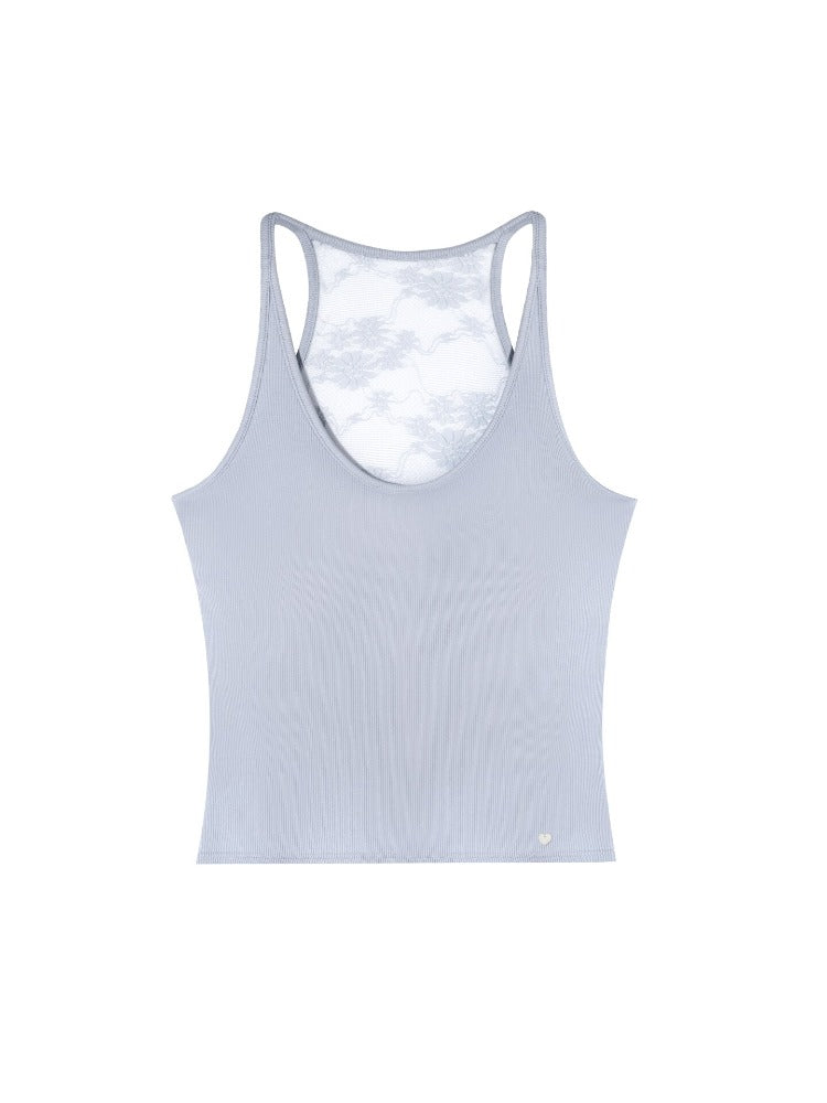 Striped Lace Shirt Set