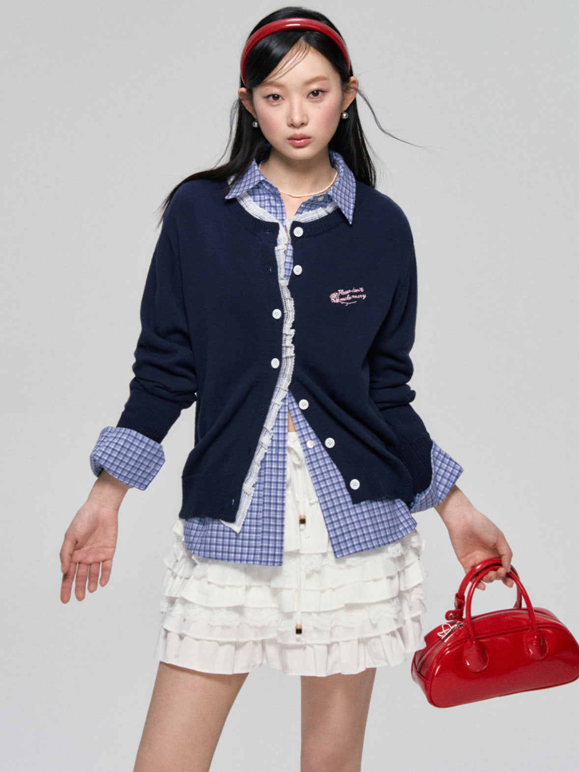Rose Embroidery Knit Cardigan