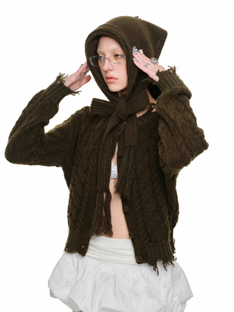 Cable Knit Cardigan & Skirt Set