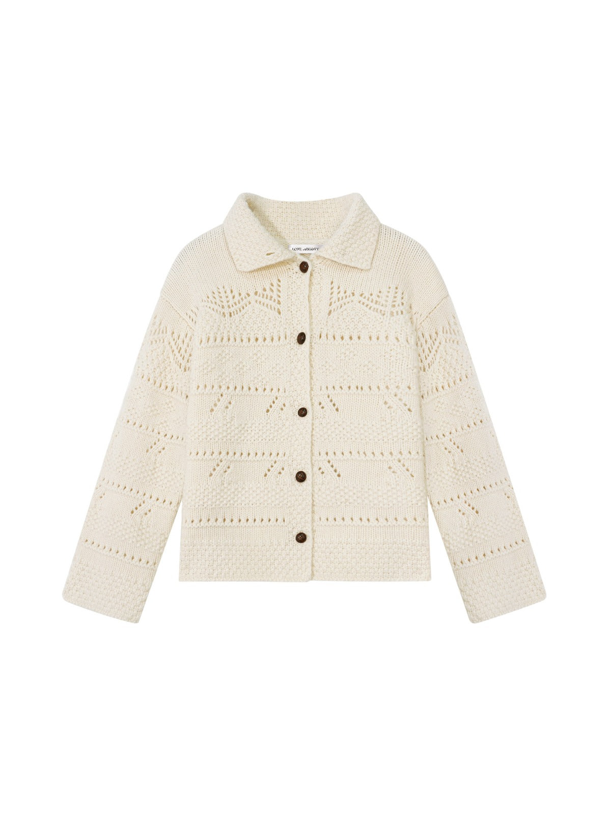 Handcrafted Wool Crochet Collar Cardigan