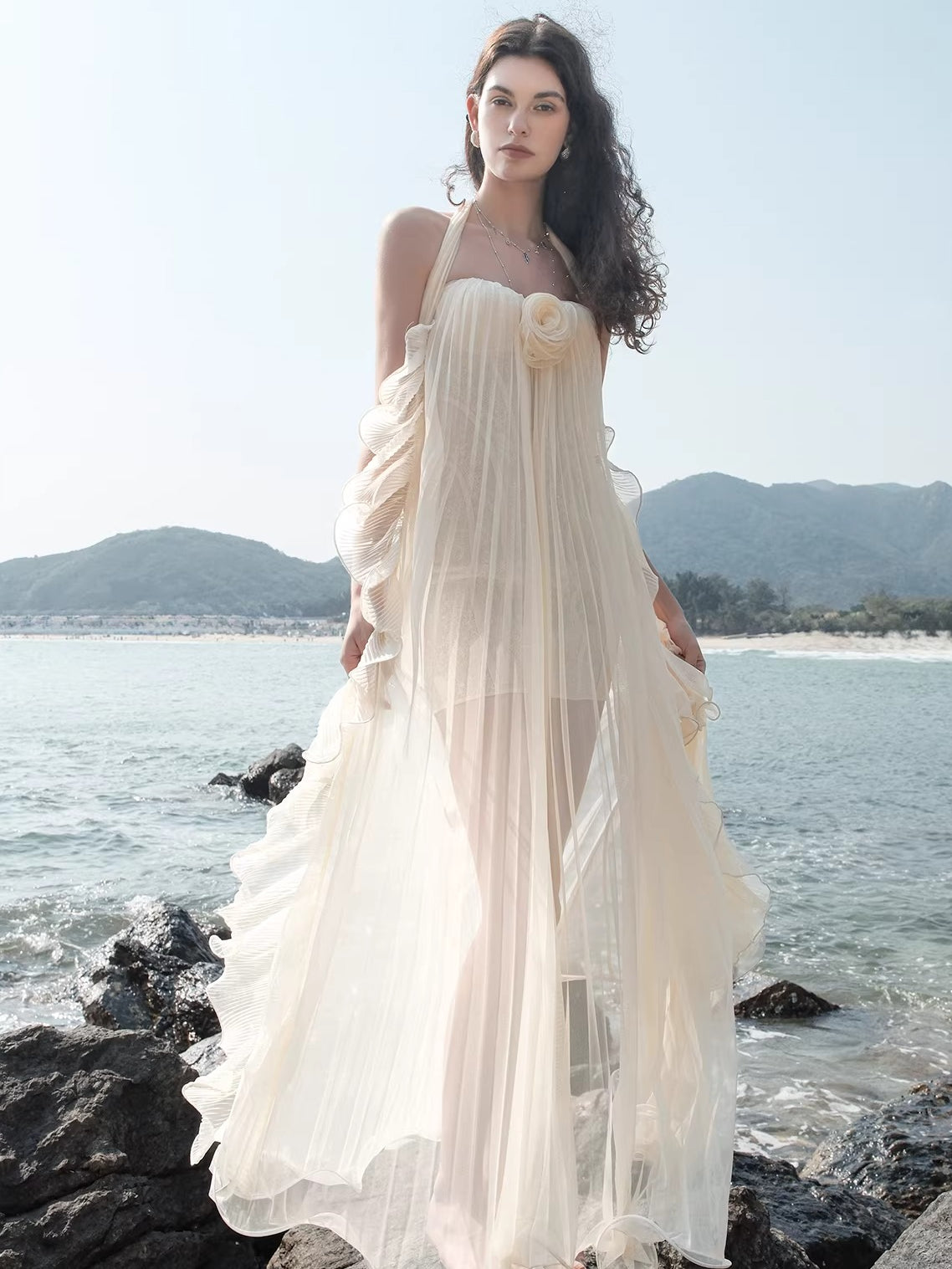 Thessa Mesh Halter Dress