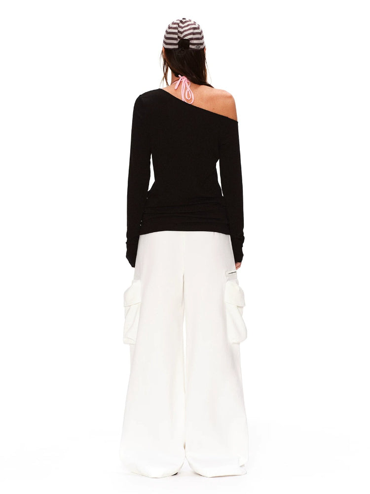 Asymmetrical Draped Lyocell Tee