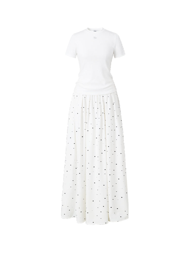 Polka-Dot Patchwork Dress