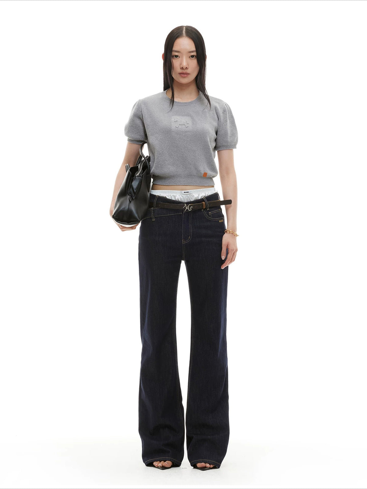 Pony Knit Cropped Tee