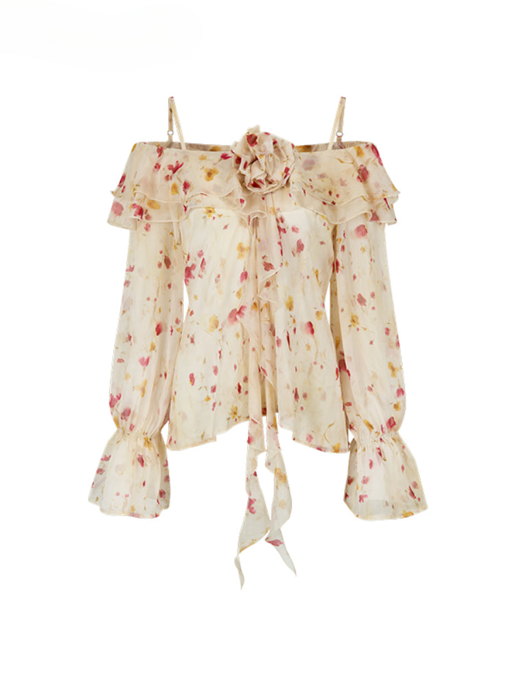Floral Camisole Off-Shoulder Top