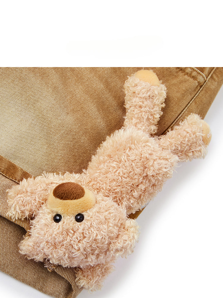 Cuffed A-Line Denim Shorts