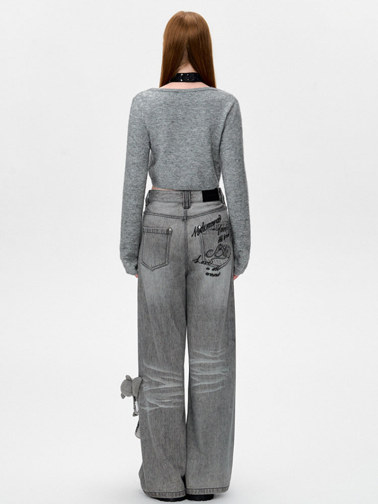 Handwritten Logo Pocket Straight Leg Jeans