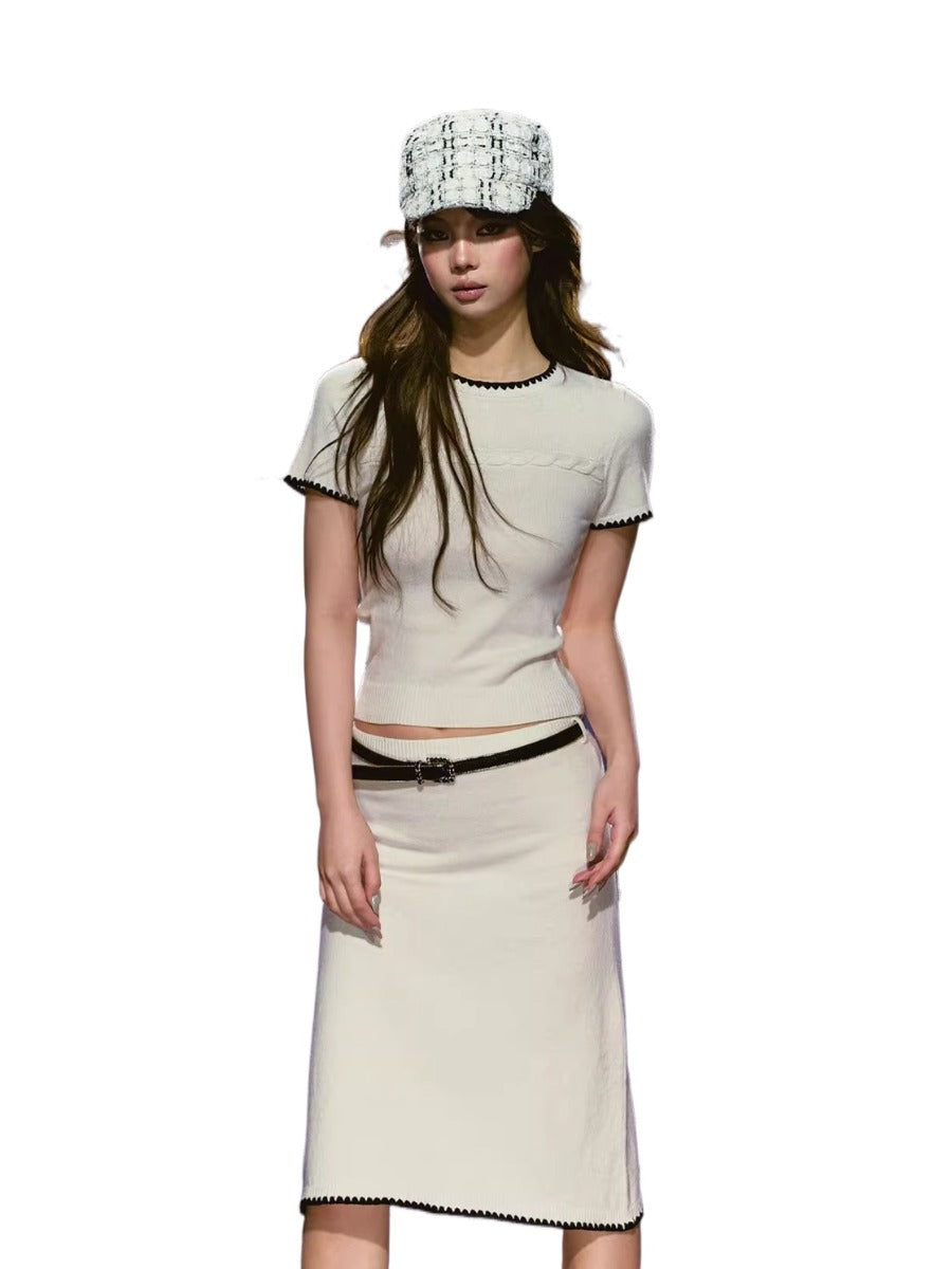 Wool Knit Skirt Set