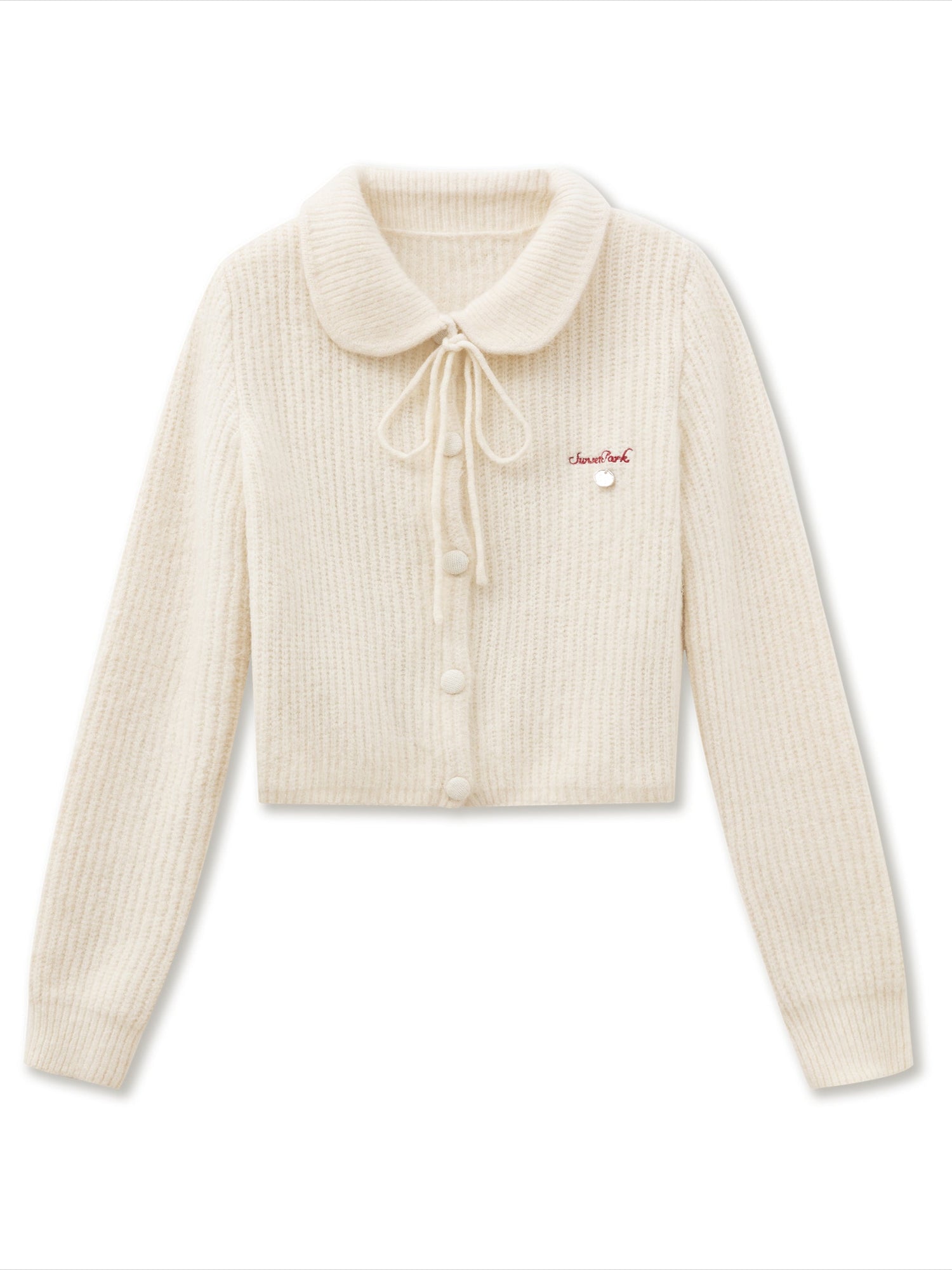 Gray & Beige Doll Collar Knitted Cardigan