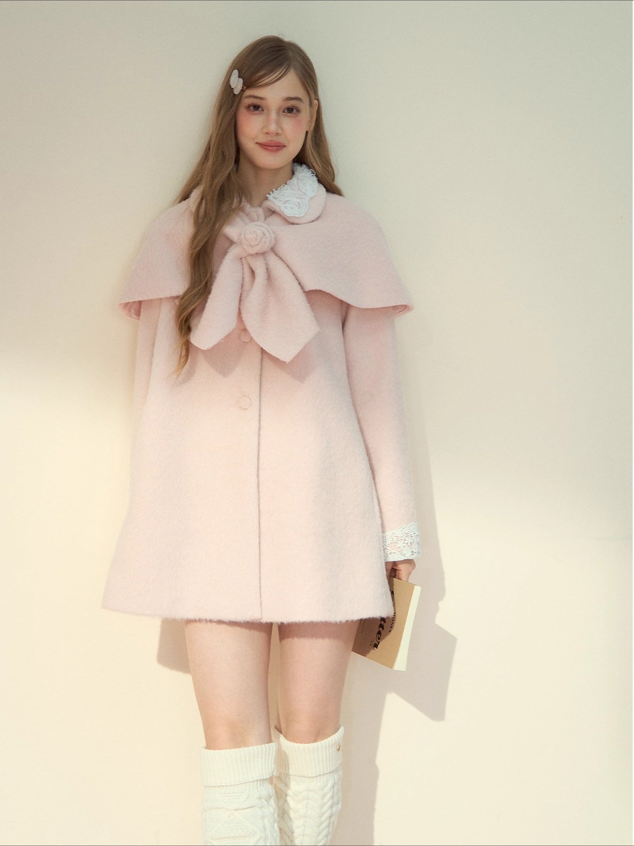 Two-Piece Cape Wool Coat