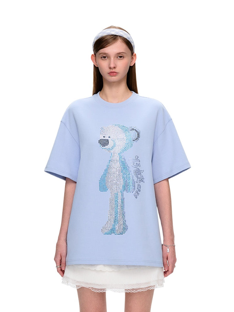 Doll Imitation Diamond Short-sleeve T-shirt