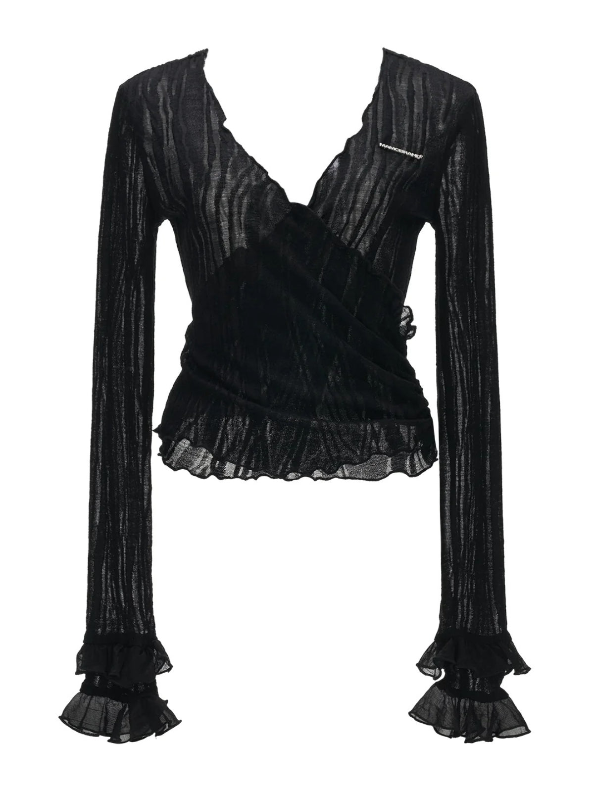 Lace Trim Wrap Knit Cardigan