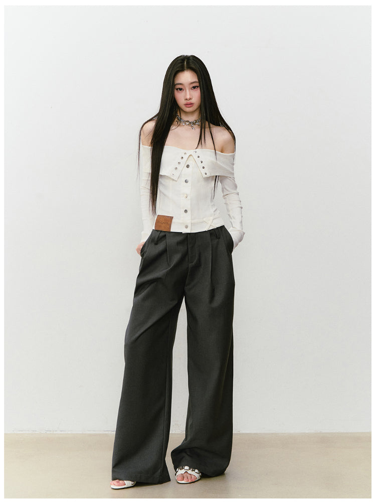 Collared Waist-fitted High-stretch Denim Jacket