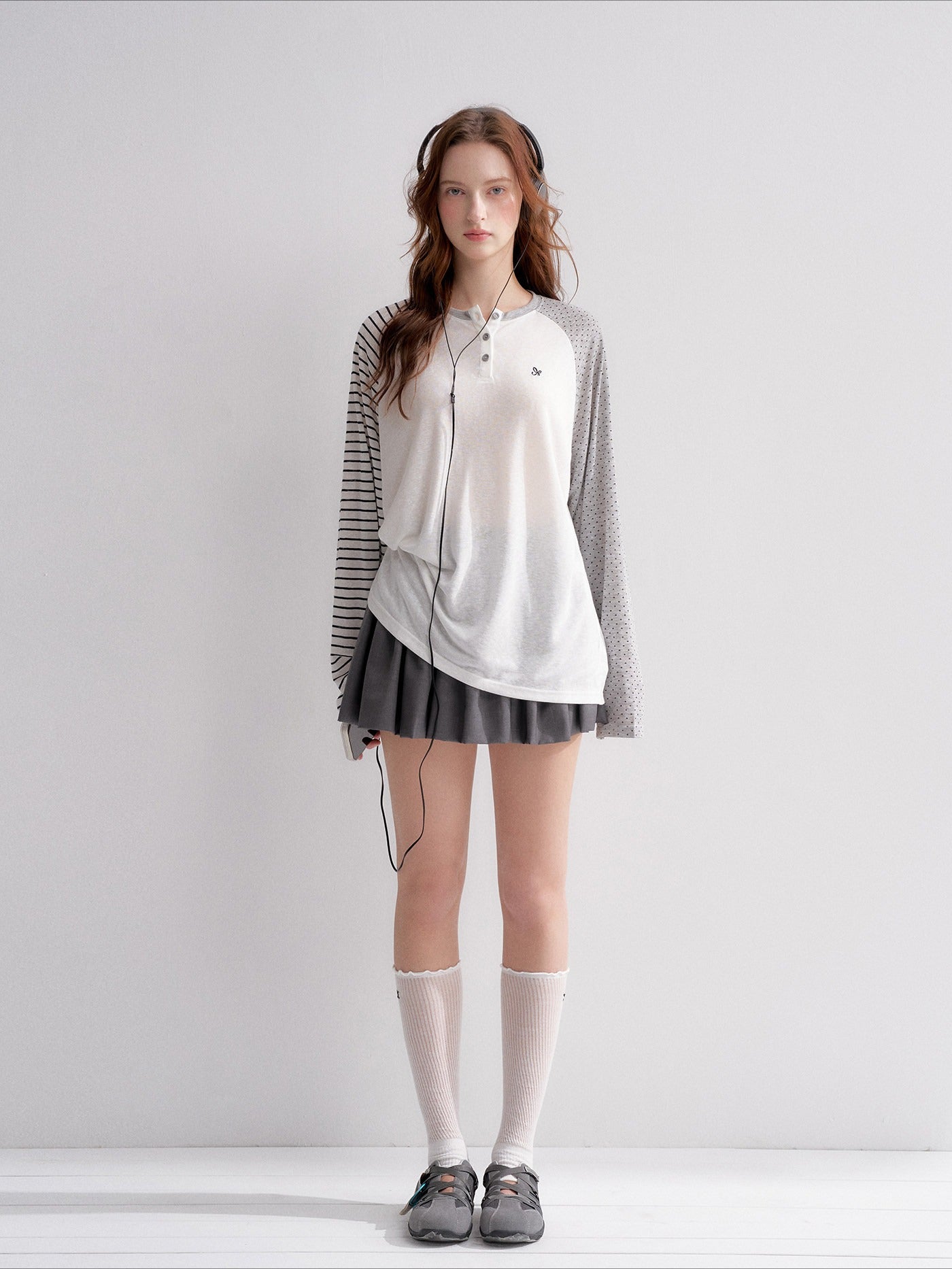 Raglan Henley Long Sleeve Top