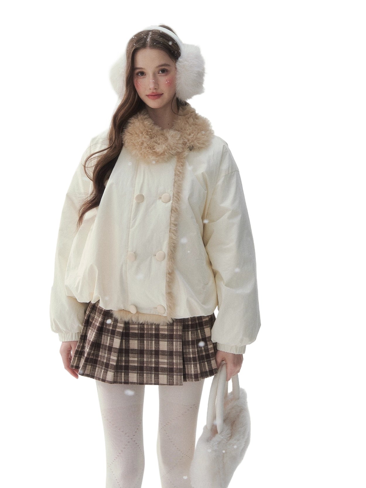 "Star Birch" Double-Breasted Down Puffer