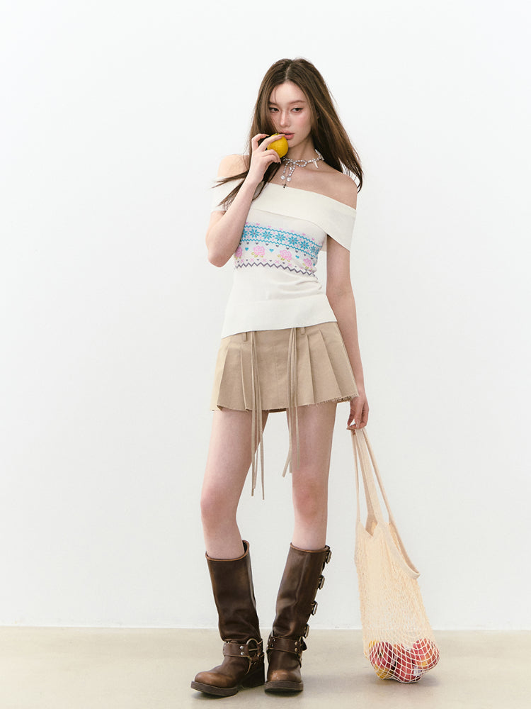 Floral Lace Off-Shoulder Vest