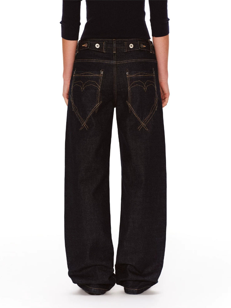 Contrast Pocket Jeans