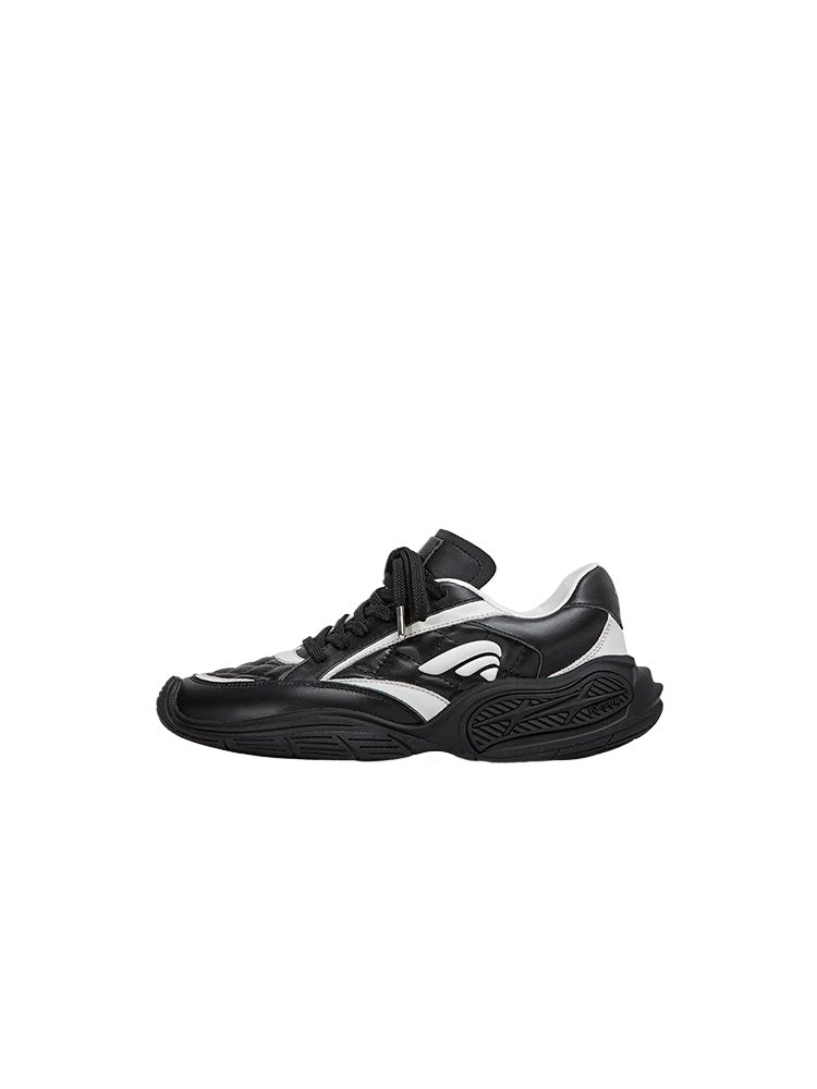 Black Quilted Casual Sneakers