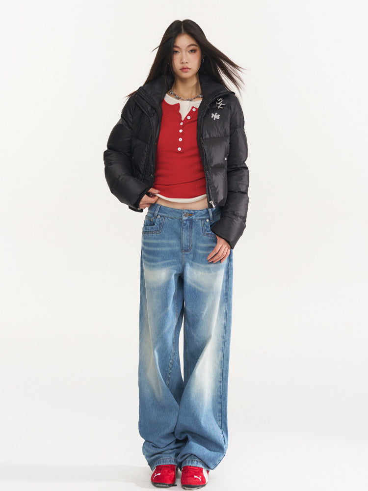 Ribbed Knit Logo Crewneck Top