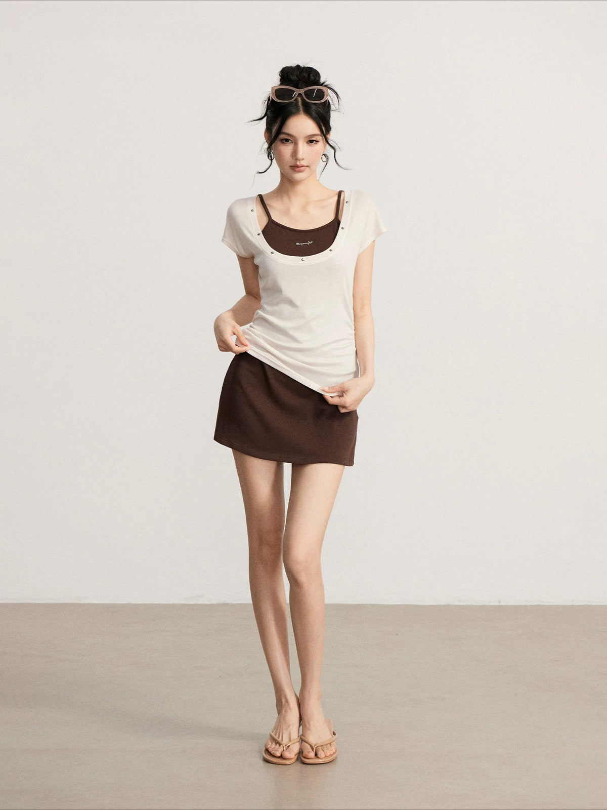 Contrast Cami Dress Set
