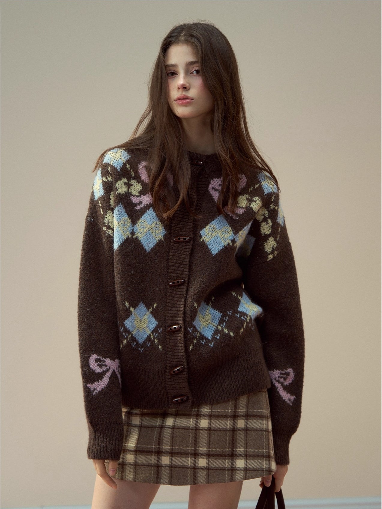 Fair Isle Wool Blend Toggle Buttons Sweater