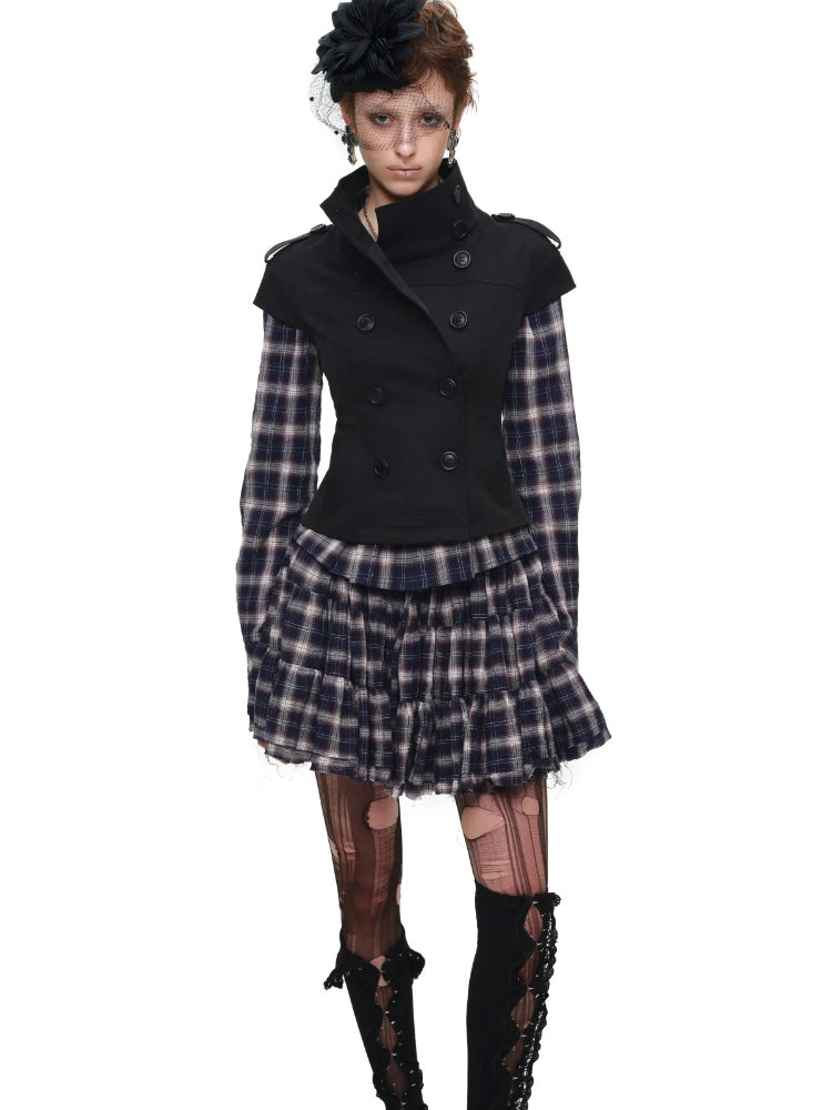Plaid Shirt & Skort Set