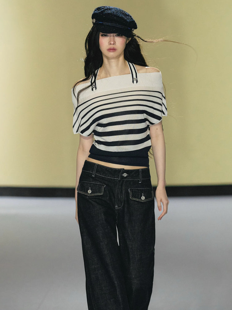 Striped Halter Tee