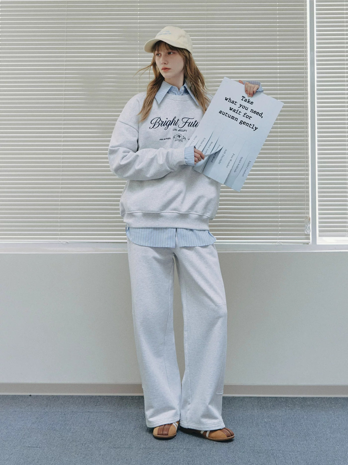 Minimal Drawstring Straight Leg Sweatpants
