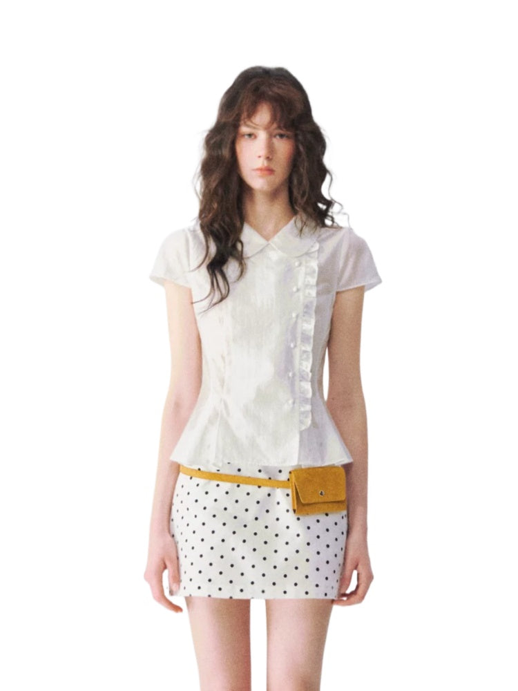Doll Collar Wrap Blouse