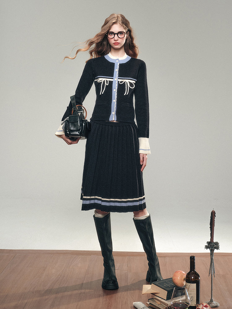 Academy Knit Sweater Cardigan Set