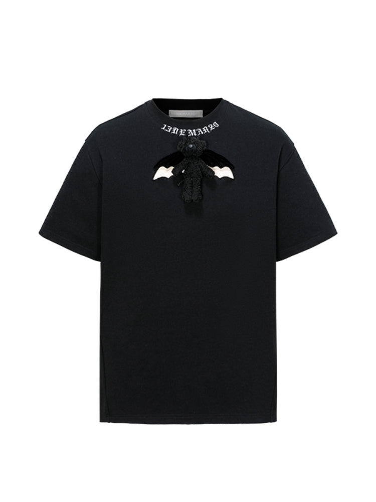 Angel Devil Cutout Chest Short-sleeve T-shirt