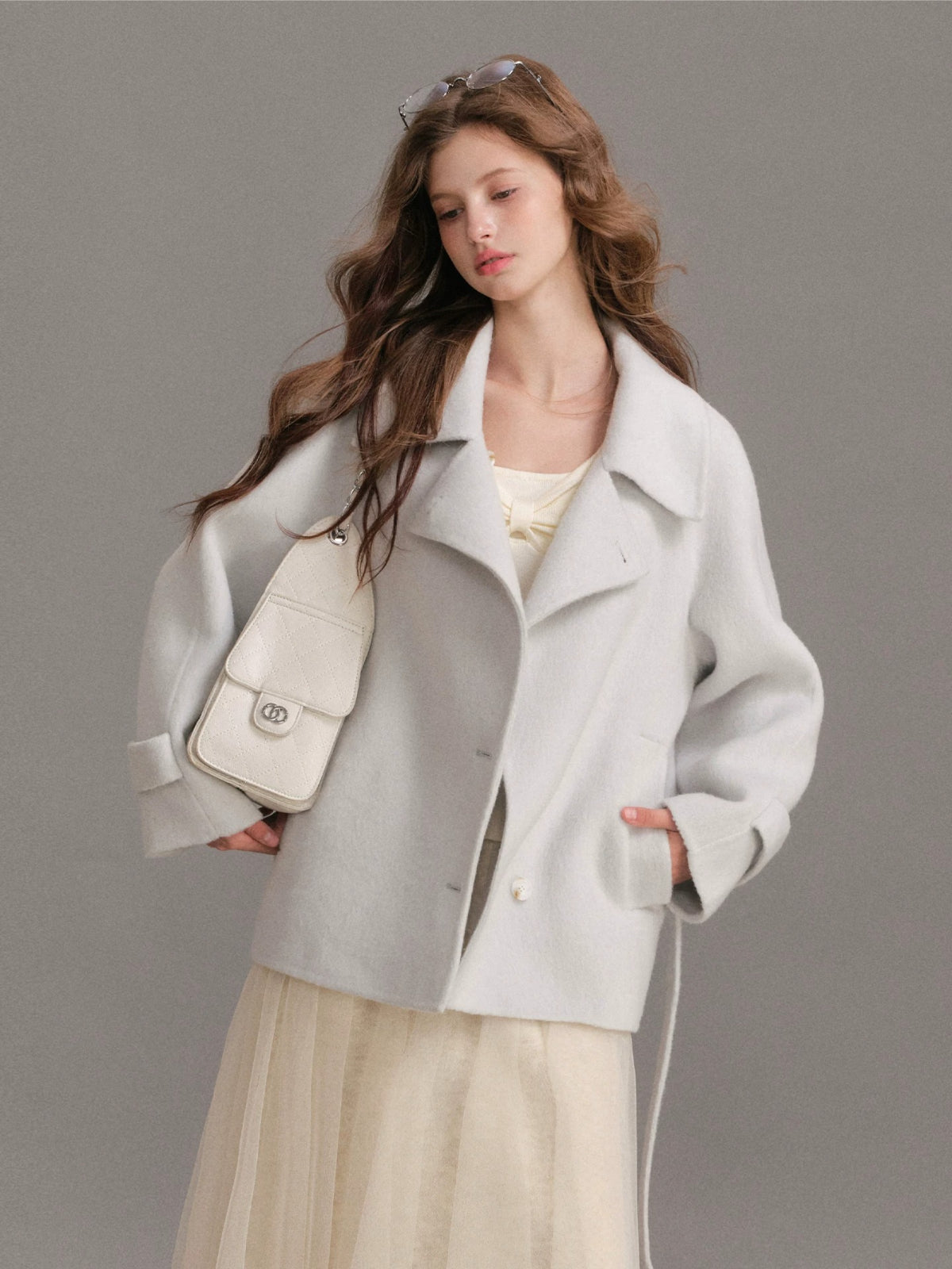 Double Faced Wool Lapel Coat