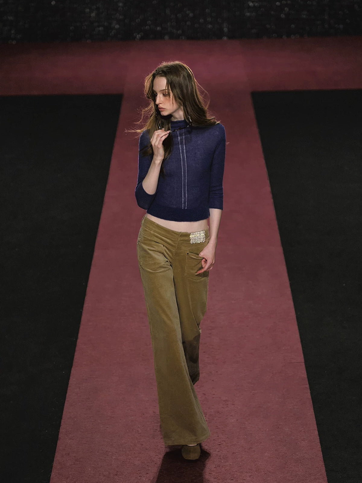 High Neck Knit Seven Sleeve Top
