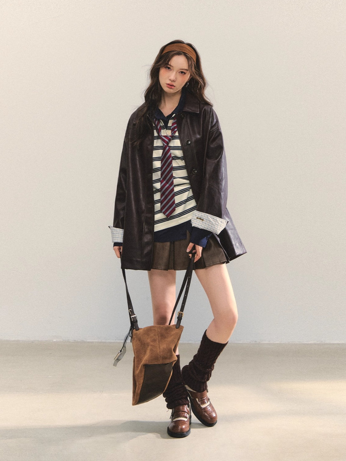 Contrast-Stripe Polo 2-in-1 Sweatshirt