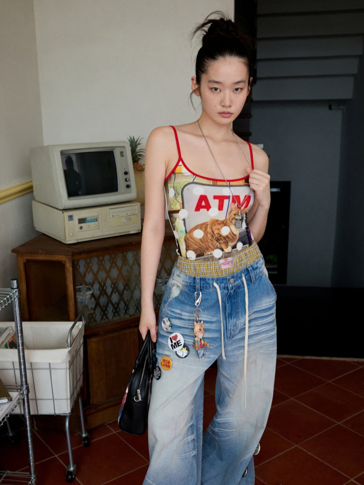 Funny 3D Cat Doll Bag Charm