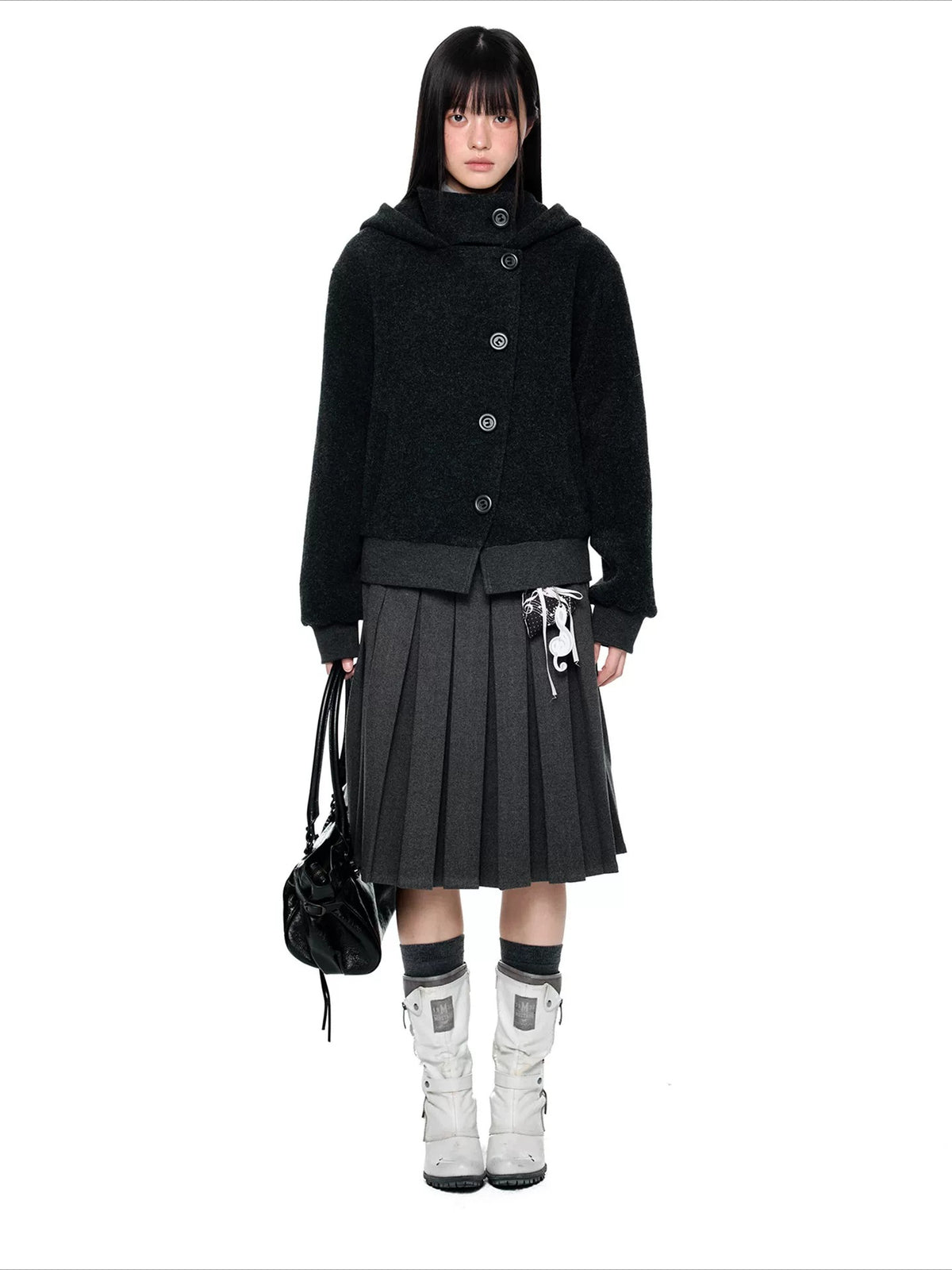 Hooded Button Jacket