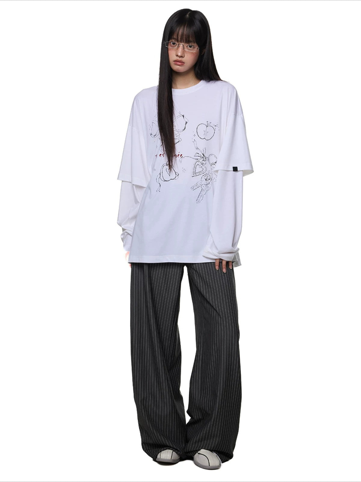 Printed Layered Long Sleeve Tee