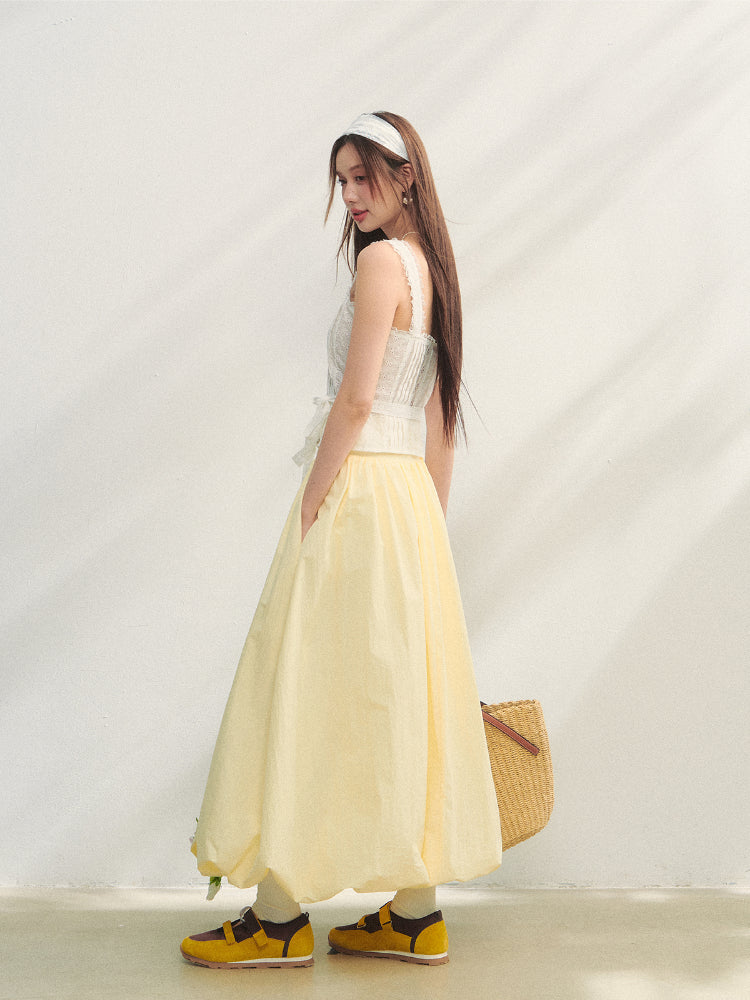 Solid-colored High-waist Simple Bud-shaped Skirt